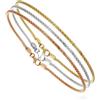 Gioielleria Bucci BRACCIALE TRITTICO UOMO DONNA IN ORO GIALLO BIANCO E ROSA 18 KT MAGLIA POP CORN