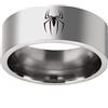 Generic Anello con simbolo di supereroe ragno, in acciaio al titanio, 8 mm, fascia per, Metallo