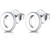 FOCALOOK Orecchini Argento 925 Donna Orecchini Lettera O Orecchini con Iniziale Argento Orecchini Argento Donna con la O Orecchini Inziale O Orecchini Argento Lobo Orecchini Bambina Argento