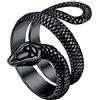 Richsteel Anello Serpente Personalizzato Uomo Donna Acciaio Inossidabile/Placcato Oro 18k/Nero Anelli Animali Taglia IT 14-27 Nome Gioielli Punk Gotico Inciso Regalo Personalizzato Originale