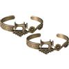 Generico Bracciale a tema macchina da cucire, gioielli vintage con dettagli di metro, braccialetto regolabile con dettagli floreali creativi, regalo per gli appassionati di cucito (2pcs)