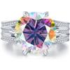 TUSRORSU Anelli di fidanzamento da donna in moissanite da 10 ct, in argento Sterling, anello di promessa di anniversario, taglio rotondo, colore D, anelli in moissanite VVS1 con diamante e certificato
