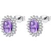 Brosway Orecchini Donna, Orecchini a Lobo in Argento e Magic Purple/pietre Naturali | Collezione FANCY - FMP129