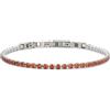 Zelara Italy Bracciale Tennis Unisex con Zirconi - Acciaio Inossidabile 316L - Regolabile 18+3 cm - Elegante Gioiello Regalo (Rosso)