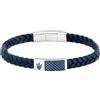 Maserati Bracciale Uomo in Acciaio, Pelle naturale, Collezione RECYCLED LEATHER - JM4249IK01