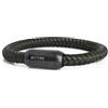 Akitsune Bracciale Portus Sailing Rope | Bracciale con chiusura magnetica a capsula, da donna, con ancora, da uomo, stile marittimo - Nero opaco-oliva 20 cm