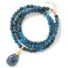 Generico Collana Pietre Naturali,Collana Con Ciondolo A Goccia In Cristallo Di Gemma Naturale Da 6 Mm, Regolabile Con Chiusura A Moschettone, Gioielli Energetici Per Uomo E Donna, Apatite