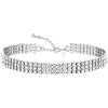 Zealmer Collane girocollo con strass argento scintillante diamante girocollo cristallo strass glitter collana placcata oro gioielli regali per donne sposa matrimonio damigella d'onore, 12.4 inches