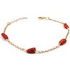 Damiano Argenti Bracciale in Argento 925 Placcato Oro Giallo con Corallo Rosso Naturale Argento