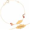 Sakrami Bracciale in Oro Piastrina Incidibile Angioletto e Arcobaleno per Bambini Kids Collection + Confezione Regalo Personalizzata - Braccialetto per Nascita Comunione Battesimo Compleanno