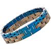 Woodstar (BLUE BEAR Bracciale da Uomo in Acciaio e Legno, Gioielli Moda Maschile, Braccialetto Regolabile Blu Grigio B20-008