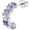Brosway Orecchino Singolo Donna, Orecchino a Cerchio in Argento e Magic Purple | Collezione FANCY - FMP12