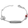 Damiano Argenti Bracciale con Incisione Nome Neonato/a Inclusa realizzato in Argento 925, Targhetta Personalizzabile Girl