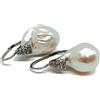 OTTAGONO ORECCHINI IN ARGENTO 925 PERLE SCARAMAZZE ATTACCO CON PAVE' DI ZIRCONI A TRIANGOLO (AMFO0132, AMFO0191) (Bianco)
