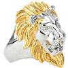 Mesnt Anelli Acciaio Uomo Vintage Anelli Fidanzamento Uomo Donna Anello Leone Punk Rock Argento Oro Anelli Fidanzamento Argento Oro Taglia 30