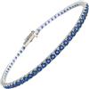 amorili Bracciale Tennis Uomo Donna in Argento 925 | Zirconi mm 3 Disponibile in Vari Colori | Gioiello Unisex Elegante e Luminoso | Idea Regalo per Lui e Lei (zaffiro cm 16)