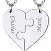Suplight Collana Donna Personalizzata a Cuore Divisio con Nome in 2 pezzi collana donna Acciaio Inossidabile Collana Puzzle collana coppia personalizzata Regalo Natale San Valentino