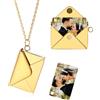 MeMeDIY Collana con Medaglione Personalizzato Collane di Lettere D'amore a Busta Medaglione a Cuore/Collana con Medaglione con ali d'angelo con Foto per Donna -A2 Foto