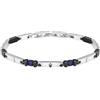 Maserati Bracciale Uomo in Acciaio, Zaffiri sostenibili, Collezione Sapphire - JM224AXO04