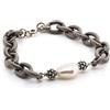 Kokomorocco Bracciale da donna con perle di rutenio, perla e argento antico