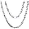 U7 Collana uomo acciaio inossidabile a catena cubana da 5mm catena cubana uomo acciaio inossidabile collana acciaio uomo a maglia cubana miami girocollo uomo acciaio inossidabile lunghezza 51cm
