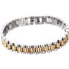Homxi Bracciali da Uomo Argento Oro,Bracciale Acciaio Inossidabile Uomo Catena Cinturino Orologio 10MM Braccialetto Uomo 21.5CM