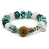 SAGA GIOIELLI Bracciale Colorato con Perle in Vetro - Bracciale Artigianale Multicolore Regolabile 23 cm - Gioiello Unisex Uomo Donna - Idea Regalo Originale (ESSENZA SMERALDO)