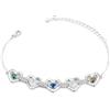 Jeweidea Bracciale da Donna Personalizzato con Nome Bracciale Cuore con Incisione Pietra Portafortuna per Mamma Nonna Regalo Donna Compleanno (3 Pietra)