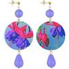 IN Lebole Collezione The Circle DOR302 Fiori Orecchini da Donna in Ottone Pietra Lilla