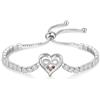 lorajewel Bracciale Personalizzato di Cuore da Donna Bracciale Infinity con Nome Pietra natale Gioielli Regalo per Donna (B-3 stone)