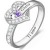 AAQ Anello da donna personalizzabile con 1-4 nomi | Anello personalizzato con nome e pietra di nascita, regalo per donna e mamma per la Festa della Mamma e Natale