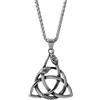 TQWSVUM Collana da Uomo con Nodo Celtico della Trinità Vichinga - Ciondolo Nordico in Acciaio Inossidabile Triquetra E Uroboro - Gioiello Fatto A Mano Amuleto A Forma Nodo Irlandese Vintage Cavo