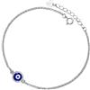 PERIMADE Braccialetto da donna placcato oro con occhio portafortuna contro il malocchio, in argento Sterling 925, delicato braccialetto turco con ciondolo a forma di occhio blu turco, gioiello di