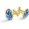 Generic Gemelli in oro personalizzati per camicia da smoking modello onda mare blu colore bianco, 20mm*20mm, Acciaio inossidabile, Quarzo creato