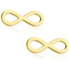 Sakrami Orecchini in Oro 9kt Infinito + Gioiello con scatola Personalizzata + Idea Regalo per Bambina e Ragazzina per Nascita, Battesimo e Comunione Occasioni Speciali + Confezione regalo