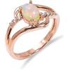 HIMALYA QUARTZ Anello di fidanzamento in argento Anello in opale di fuoco etiope Anello in pietra naturale Anello da uomo-donna con argento 925 R043