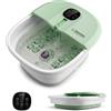 COSTWAY Pediluvio Massaggiatore Piedi Elettrico, Pediluvio Idromassaggio Plantare Pieghevole con Telecomando, 3 Temperature Regolabili, Timer, Fino al 45 (Verde)