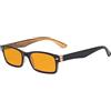 Eyekepper Blocco Luce Blu Occhiali per Computer con Filtro Anti Raggi UV Tinti Arancio Donna Uomo - Notte Meglio Dormire Occhiali Digitali - Nero Marrone +0.50