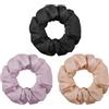 LOPHE Elastici Scrunchie per Capelli in Seta, 3 Pezzi Silk Elastici per Capelli Donna, 3.5cm Elastico in Scrunchies per Capelli Lisci E Ricci, Donna e Ragazze(B)