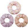LOPHE Elastici Scrunchie per Capelli in Seta, 3 Pezzi Silk Elastici per Capelli Donna, 3.5cm Elastico in Scrunchies per Capelli Lisci E Ricci, Donna e Ragazze(A)
