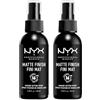 NYX Professional Makeup Spray Fissante Makeup Matte Finish Formula Leggera Vegana No Transfer a Lunga Tenuta 16h Versatile per Tutti i Tipi di Pelle - 2 Flaconi da 60ml