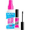NYX Professional Makeup The Face Glue Setting Spray Fissante Waterproof No-Transfer Tenuta 24h con Sciroppo d'Acero 60ml + The Brow Glue Gel Sopracciglia Finish Trasparente e Naturale Resiste 16h 5g