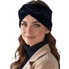 Vivisence Fascia Per Capelli Da Donna In Morbido Tessuto A Maglia Con Intreccio Decorativo Perfetta Per L'Autunno E L'Inverno Aderenza Confortevole E Design Elegante, Blu Scuro,Taglia Unica