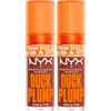NYX Professional Makeup Duck Plump Gloss Lucidalabbra Tonalità 07 Mocha Me Crazy Rimpolpante Finish Lucido Luminoso per Labbra Grandi e Carnose con Zenzero e Peperoncino - 2 Lipgloss da 7ml