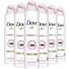Dove Invisible Care, spray antitraspirante, confezione da 6 con ¼ di crema idratante deodorante che non lascia segni bianchi, 250 ml