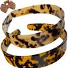 Generic Cerchietto per capelli spesso con guscio di tartaruga con denti, 3,8 cm di larghezza, in acetato, retrò, antiscivolo, con stampa leopardata (marrone scuro + marrone chiaro)
