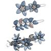 Xinjoduz 3 fermagli per capelli vintage con strass, 5,1 cm, colore blu inchiostro con cristalli scintillanti, piccoli fermagli per capelli, forcine decorative per capelli da sposa, accessori per donne, ragazze