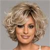 WYRMB Parrucche corte ricce bionde da donna con riga laterale parrucche a strati soffici parrucche ricci naturali per donne capelli resistenti al calore parrucche complete a strato corto frangia capelli