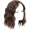 QRSTUVXZY Topper for capelli corti e ondulati da donna, parrucchino dall'aspetto naturale da 12 pollici, parrucca volumizzante for una copertura ottimale(Chestnut Brown)