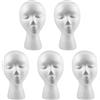 Weetack 5pz 27.5 x 52cm Manichino/Manichino Testa Foam Femminile (Polistirolo) Espositore per Cappellino, Cuffie